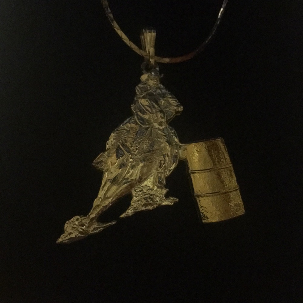 Barrel Racer necklace. Montana silversmith New
